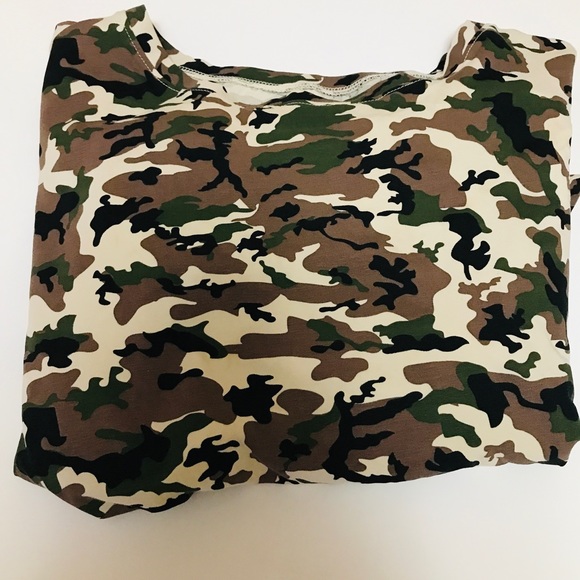 SEED TO STYLE Dress Organically Camouflage T-Shirt Ruched Side Dress - Picture 13 of 15